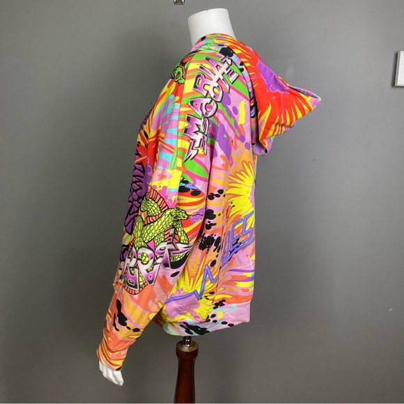 Desigual Hoodie sweatshirt men's small graffiti all over print snake cobra loud - Picture 11 of 16